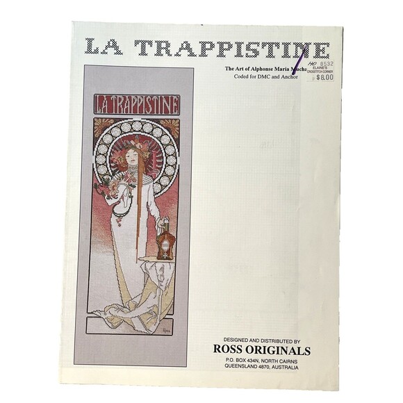 Ross Original Cross Stitch Pattern Renaissance ART TRAPPISTINE Alphonse Muona - Picture 1 of 1